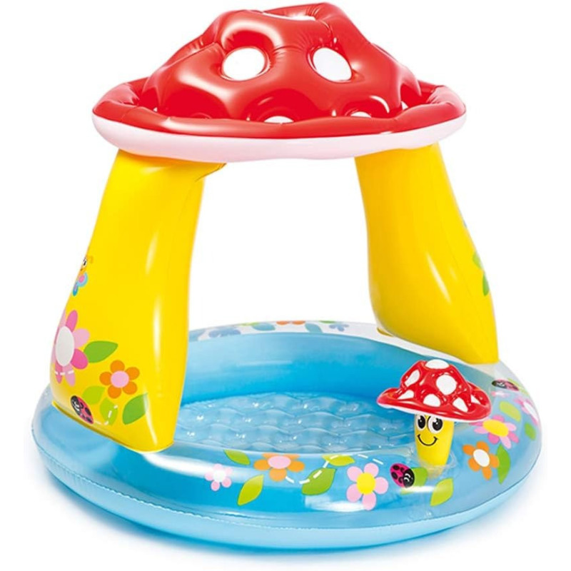 Intex Round Shape Inflatable Mushroom Baby Pool, Multicolour, 57114NP