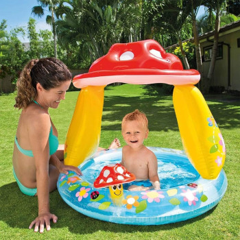 Intex Round Shape Mushroom Baby Swimming Pool, Multicolour, 57114EP