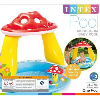 Intex Round Shape Mushroom Baby Swimming Pool, Multicolour, 57114EP