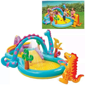 Intex Dinosaur Land Play Center Slide And Swimming Pool For Kids, 57135