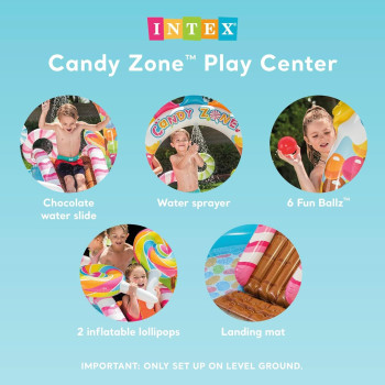 Intex Round Shape Candy Zone Play Center For Kids, Multicolour, 57149