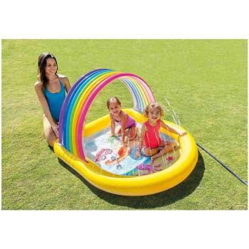 Intex Inflatable Rainbow and Jets Water Pool For Kids, 57156NP