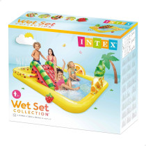 Intex Tobogan Fruit Inflatable Rectangular Water Pool Set For Kids, Multicolour