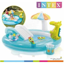 Intex Round Water Game Inflatable Pool Crocodile For Child, Multicolour, 57165NP