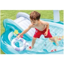 Intex Round Water Game Inflatable Pool Crocodile For Child, Multicolour, 57165NP