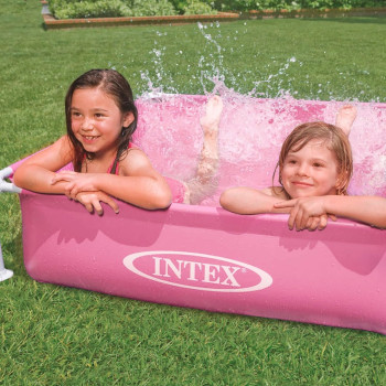Intex Square Shape Mini Frame Pool For Kids, Pink, 57172