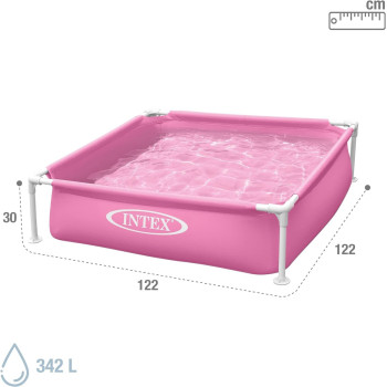 Intex Square Shape Mini Frame Pool For Kids, Pink, 57172