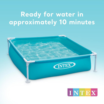 Intex Square Shape Mini Frame Pool For Kids, Sky Blue
