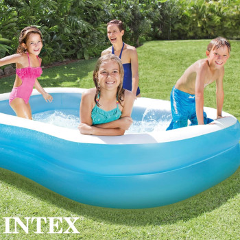Intex Rectangular Shape Swim Center Family Pool For Kids, Large, Blue/White, 57180