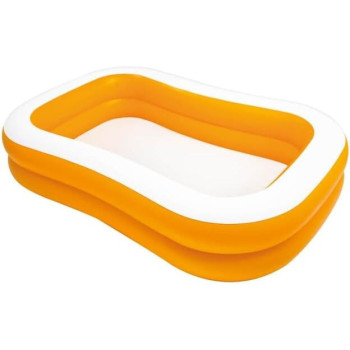 Intex Rectangular Shape Mandarin Swim Center Family Swimming Pool, Orange/White, 57181
