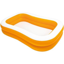 Intex Rectangular Shape Mandarin Swim Center Family Swimming Pool, Orange/White, 57181