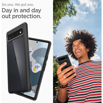 Spigen Ultra Hybrid Designed For Pixel 6A Case (2022), Matte Black