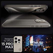 Spigen Thin Fit Designed For iPhone 15 Pro Max Case (2023), Military-Grade Protection, Gunmetal