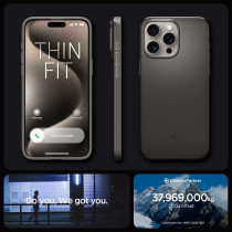 Spigen Thin Fit Designed For iPhone 15 Pro Max Case (2023), Military-Grade Protection, Gunmetal