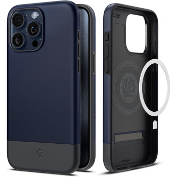 Spigen Magnetic Style Armor Magfit Designed For iPhone 15 Pro Max Case, Military-Grade Protection Compatible With Magsafe (2023), Midnight Indigo