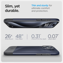 Spigen Magnetic Style Armor Magfit Designed For iPhone 15 Pro Max Case, Military-Grade Protection Compatible With Magsafe (2023), Midnight Indigo