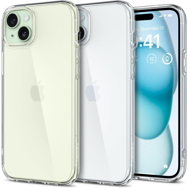Spigen Ultra Hybrid Designed For iPhone 15 Case (2023), Anti-Yellowing, Military-Grade Protection, Crystal Clear
