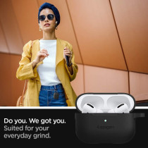 Spigen Silicone Fit Designed For Apple Airpods Pro Case (2019), Black