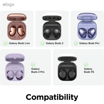 Elago Clear Case Compatible With Samsung Galaxy Buds Fe Case (2023) / Galaxy Buds 2 Pro Case (2022) / Galaxy Buds 2 Case (2021) / Galaxy Buds Pro Case (2021) / Galaxy Buds Live Case (2020) (Clear)