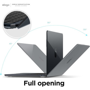 Elago Ultra Slim Hard Case Compatible With Mabcook Air M2 M3 2023 2024 15.3 Inch With Touch Bar A2941/A3114 Dark Grey, Full Protection, Access To All Features