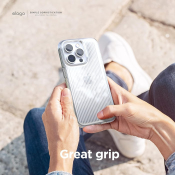 Elago Clear Case Compatible With iPhone 14 Pro Max Case Clear 6.7 Inch, Tpu Hybrid Technology, Anti-Yellowing, Pattern Glass Effect, Shockproof Bumper Cover, Full Body Protection