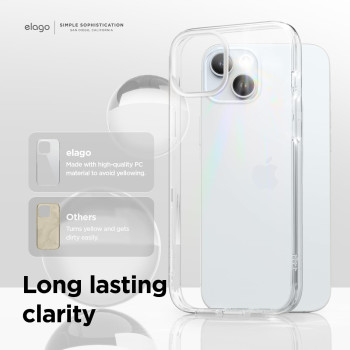 Elago Hybrid Clear Case Compatible With iPhone 15 Plus Case 6.7 Inch, Military Grade Drop Protection, Pc Plus Tpu Hybrid Technology, Reduced Yellowing, Crystal Clear, Full Body Protection