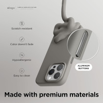 Elago Magnetic Silicone Case Compatible With iPhone 15 Pro Max Case 6.7 Inch Compatible With All Magsafe Accessories Built-In Magnets, Soft Grip Silicone, Shockproof, Medium Gray