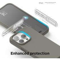 Elago Compatible With iPhone 15 Pro Case, Liquid Silicone Case, Full Body Protective Cover, Shockproof, Slim Phone Case, Anti-Scratch Soft Microfiber Lining, 6.1 Inch (Medium Grey)