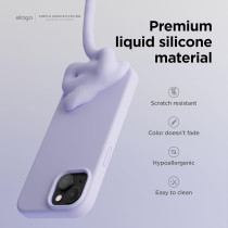 Elago Compatible With iPhone 15 Plus Case, Liquid Silicone Case, Full Body Protective Cover, Shockproof, Slim Phone Case, Anti-Scratch Soft Microfiber Lining, 6.7 Inch (Purple)