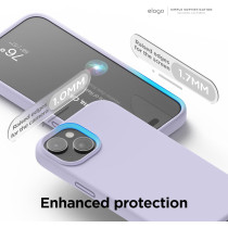 Elago Compatible With iPhone 15 Plus Case, Liquid Silicone Case, Full Body Protective Cover, Shockproof, Slim Phone Case, Anti-Scratch Soft Microfiber Lining, 6.7 Inch (Purple)