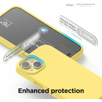 Elago Compatible With iPhone 15 Plus Case, Liquid Silicone Case, Full Body Protective Cover, Shockproof, Slim Phone Case, Anti-Scratch Soft Microfiber Lining, 6.7 Inch (Yellow)