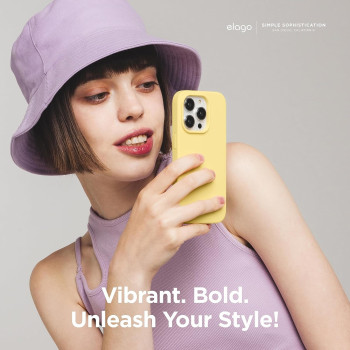 Elago Compatible With iPhone 15 Plus Case, Liquid Silicone Case, Full Body Protective Cover, Shockproof, Slim Phone Case, Anti-Scratch Soft Microfiber Lining, 6.7 Inch (Yellow)
