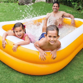 Intex Mandarin Swim Center Family Pool, 90 x 58 x 18 Inch, Orange/White