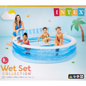 Intex Inflatable Family Luxury Paddling Pool, Blue, 57190