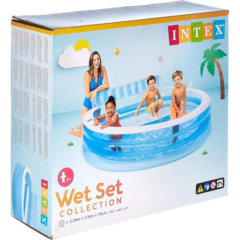 Intex Inflatable Family Luxury Paddling Pool, Blue, 57190