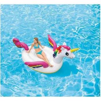 Intex Unicorn Inflatable Ride On Pool Float, 287 x 193 x 165 cm, Multicolour