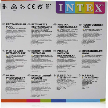 Intex Inflatable Rectangular Pool, Blue/White, 57403