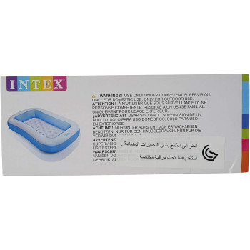 Intex Inflatable Rectangular Pool, Blue/White, 57403
