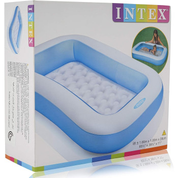 Intex Inflatable Rectangular Pool, Blue/White, 57403