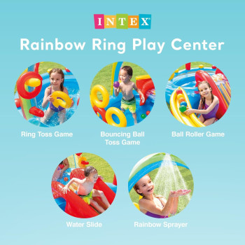 Intex Rainbow Ring Play Center, 2 Years And Above, Multicolour, 57453Np