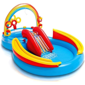 Intex Rainbow Inflatable Pool Set For Child, Multicolour, 57453NP