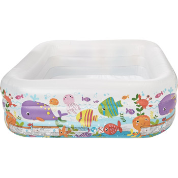Intex Clearview Aquarium Inflatable Pool, Kids Outdoor Square Shaped Swimming Pool, 160 x 160 x 50 cm, Multicolour, Ages 3 and above, 57471NP