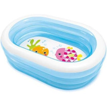 Intex Inflatable Oval Fish Printed Kiddie Pool, Multicolour, 57482