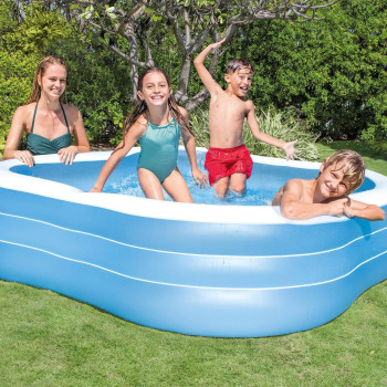 Intex Wave Swim Center Family Pool, Blue/White, 57495