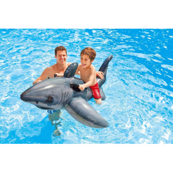 Intex Inflatable Shark Beach Toy, Grey, 173 x 107 cm, 774037