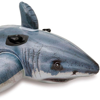 Intex Ride On Inflatable Shark Pool Float, Grey