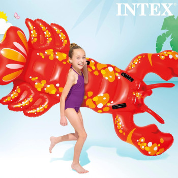 Intex Lobster Ride On Inflatable Pool Float, Red/Yellow