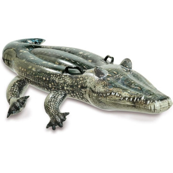 Intex Adjustable Alligator Inflatable Float, 170 x 86 cm, Green Colour