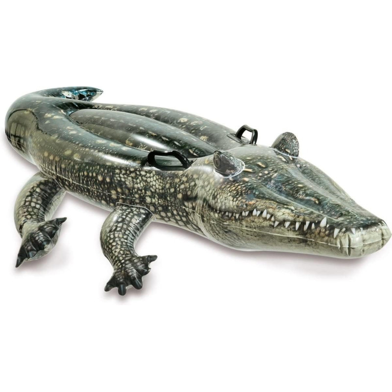 Intex Adjustable Alligator Inflatable Float, 170 x 86 cm, Green Colour