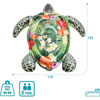Intex Realistic Sea Turtle Ride On, 75 x 67, 191 x 171 cm, Multicolour, 57555